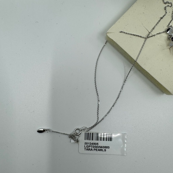 Tara Cultured Pearl and Diamond Pendant Necklace on 14k White Gold Chain - Picture 5 of 7